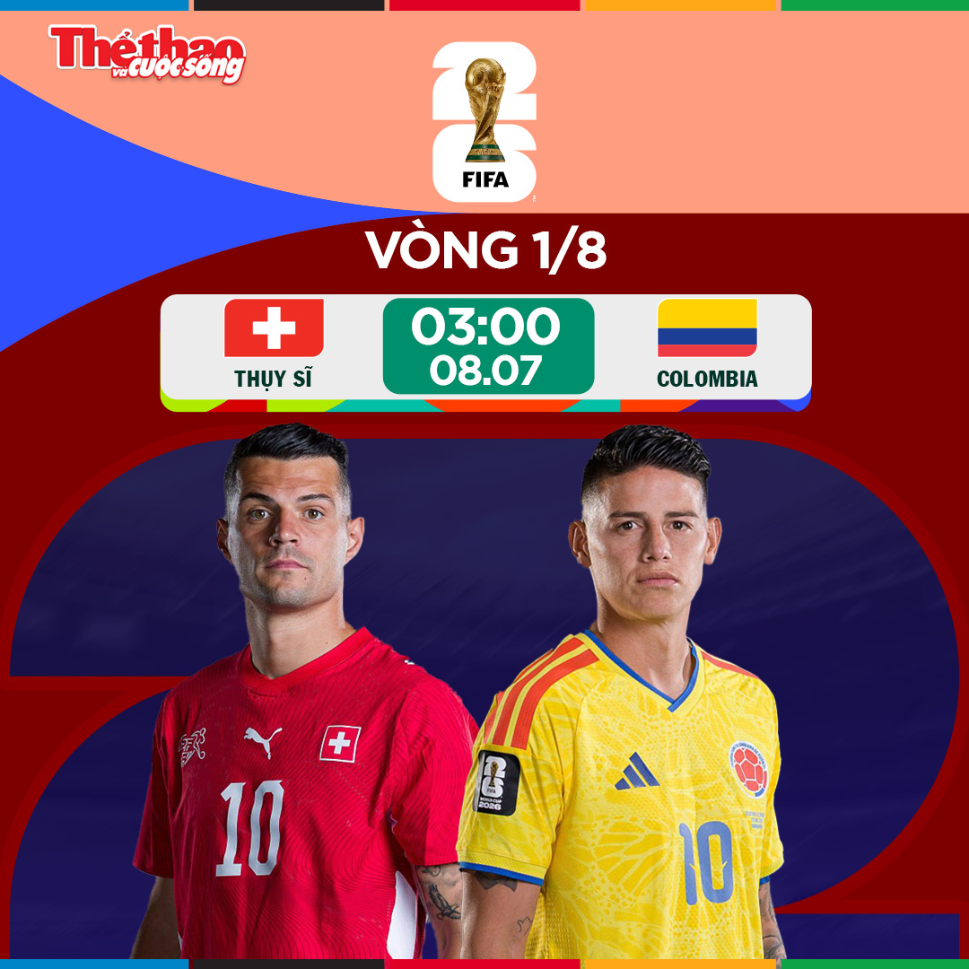 Thụy Sĩ và Colombia quyết đấu vì tấm vé tứ kết World Cup 2026